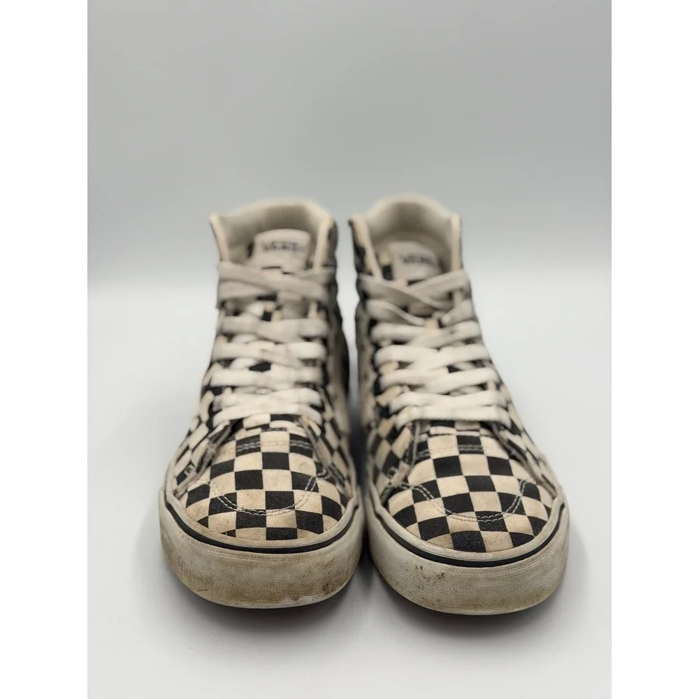 Vans Womens Black White Sk8-Hi Tapered Sneakers Checkerboard Lace Up Outdoor 7